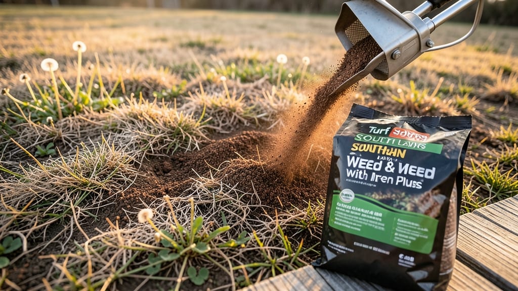 Turf Solutions Southern Lawn Weed & Feed with Iron Plus