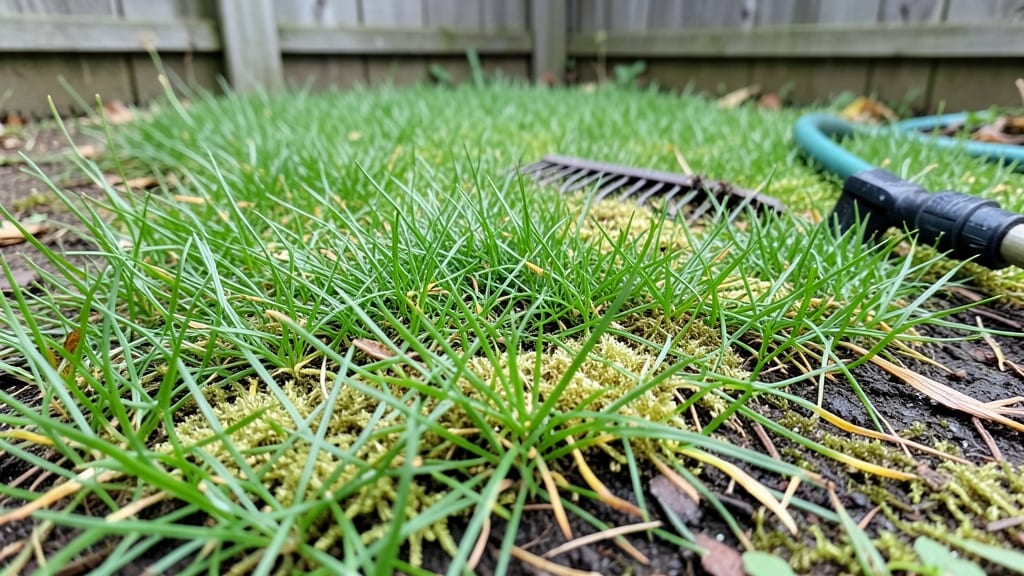 Removing Moss from Grass Lawn: Vinegar and Rake Solution for Spotless Turf